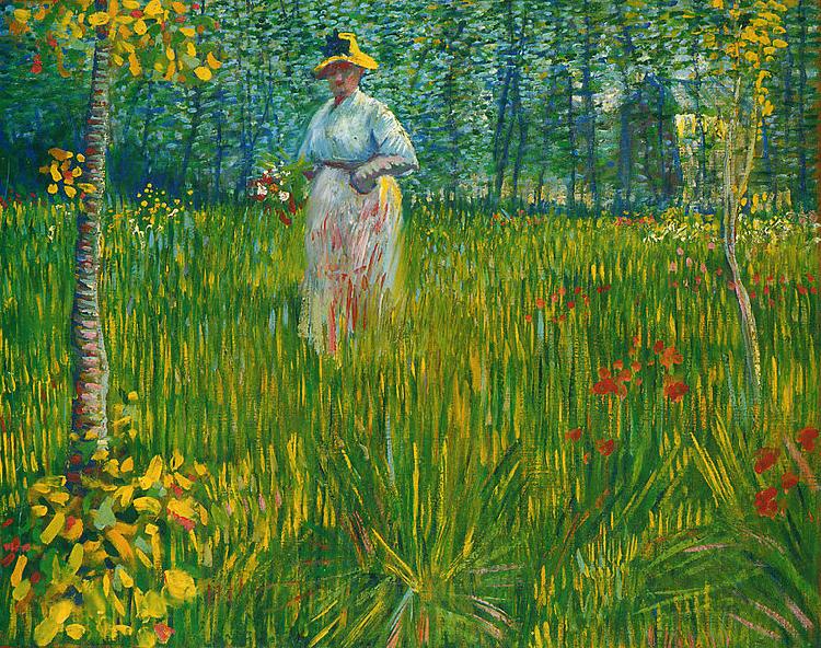 Vincent Van Gogh Femme dans un jardin Norge oil painting art